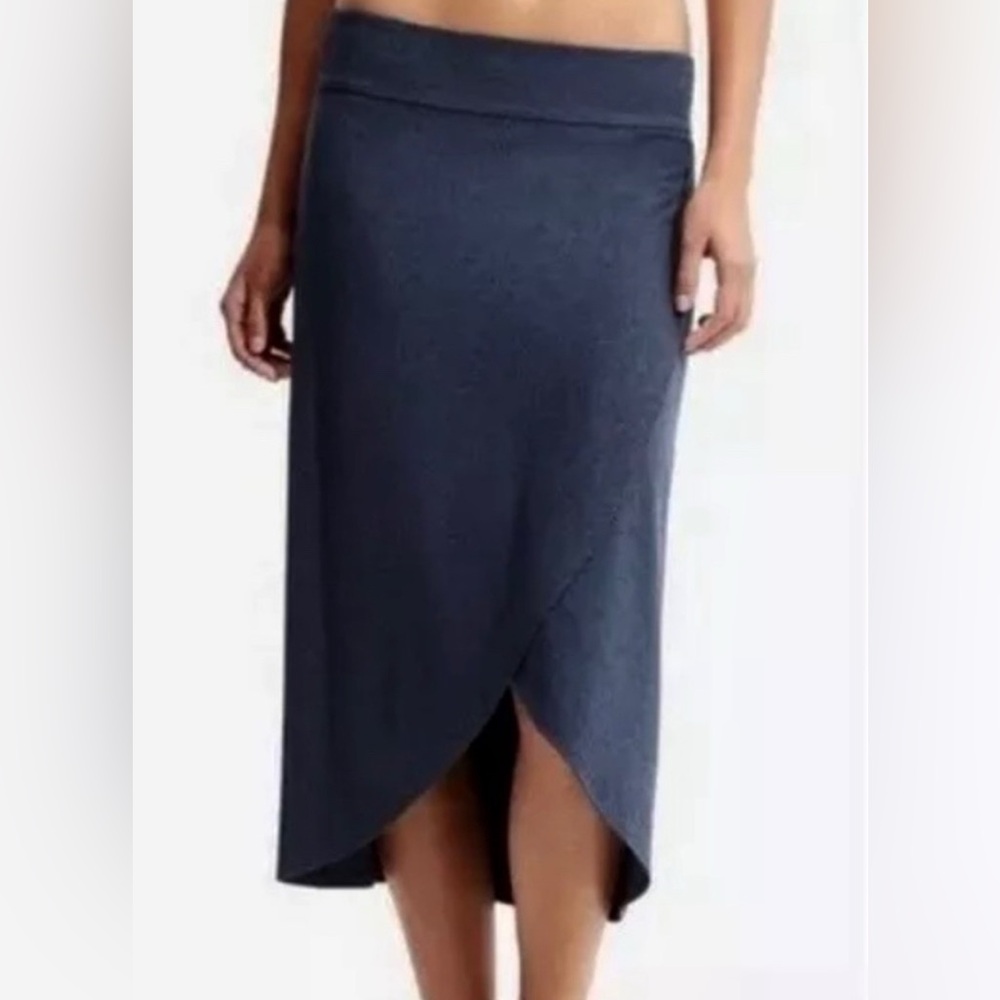 Athleta Midi Tulip Skirt Heather Blue Womens size L‎